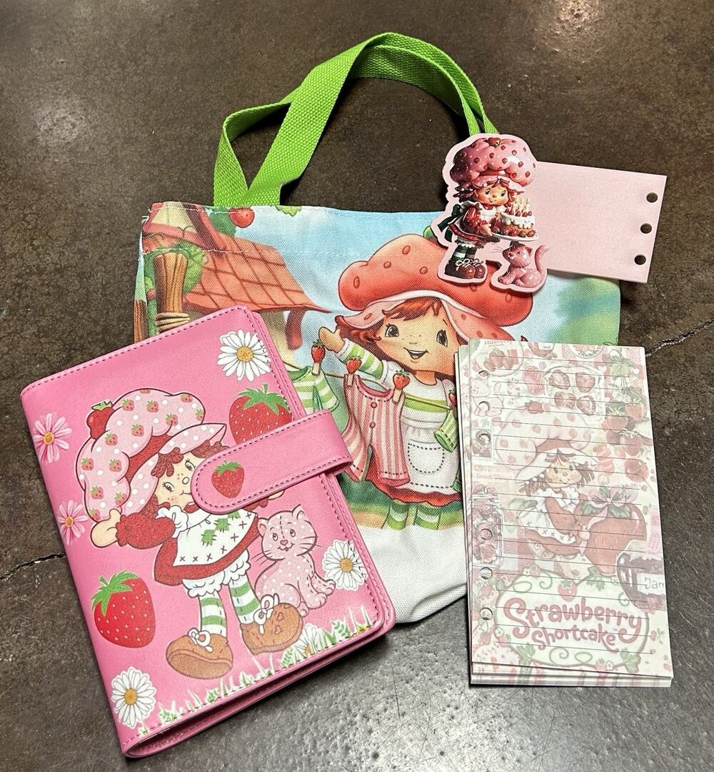 Strawberry Shortcake A6 Binder w/ Printed Stationery paper, Divider, & Tote